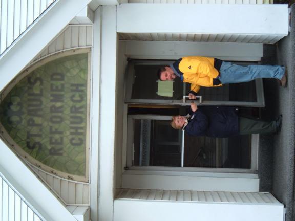 DAVID WARGO/SPECIAL TO THE TIMES NEWS Summit Hill Heritage Center board members Elnora Clay, left, and Lyle Mantz open the building for a tour of the heritage center. The SHHC is the former St. Paul's United Church of Christ at Hazard and Chestnut…