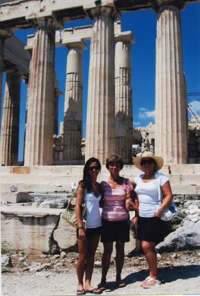 SPECIAL TO THE TIMES NEWS Three generations visit Greece together. Carolyn Spairana, center, and her daughter, Cheryl Yannaris, right and her granddaughter, Angie Yannaris, left, at the Parthenon, at just one of the many sights they visited together.