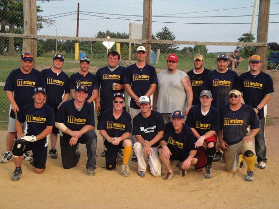 @Caption Stand Alone:McClure wins Bavarian  Softball  Tournament McClure recently captured the Bavarian Softball Tournament. Team members include front row, from left, Tony Kropp, Julius Dudash, Jim Dotson, Skye Rodgers, Danny Reed, Kyle Faust and…