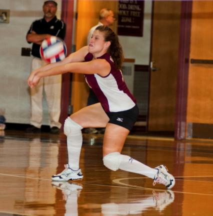 Lehighton's Lauren McCullion passes the ball to a teammate during Thursday's Mountain Valley Conference volleyball match against East Stroudsburg North.