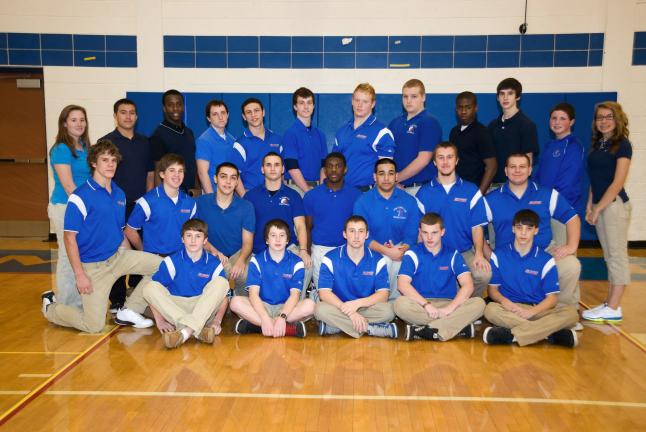 Bob Ford/TIMES NEWS Jim Thorpe wrestling team members for the 2010-11 season include, front from left, Brian Ohl, Mike Helmer, James Boyle, Cody Lewis, Adam Rex; second row, Jon Fritz, James Denny, Mike Munoz, Rich Emery, Shane Edwards, Macros Salas…
