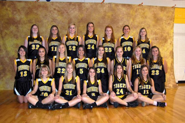 Mike Haines/TIMES NEWS Northwestern girls basketball team members for the 2010-11 season include, front from left, Jen Nemes, Sam MacLaughlin, Jenny Gulick, Ashley White, Alex Lerner; middle row, Emma Kemmerer, Erynn Day, Abby Heydlauf, Jenn Groller…
