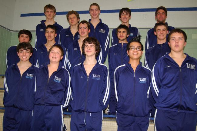 Tamaqua boys swim team mebers for the 2010-11 season include, front row from left, Jacob Kropp, Jacob Beers, Zachary Yachera, Tho Duc Le and Devin Smith. Second row, Matthew Stanek, Daniel Starry, Calvin Troxell, Evan Stoll and Jordan Frank. Back…