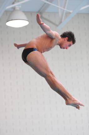 nancy scholz/times news Tamaqua's Dane DeWire won the diving competition with a score of 235.60.