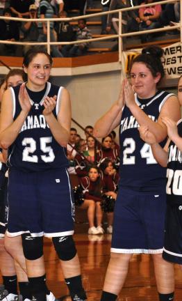 RON GOWER/times news Amy Zehner (25) and Cassie Eroh lead Tamaqua in scoring.