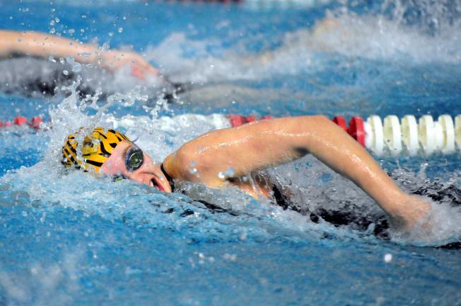 nancy scholz/times news Tamaqua's Joann Butkus qualified for States with a third place in the 100 freestyle.