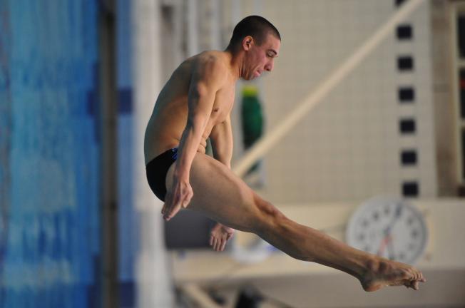 Tamaqua's Dane DeWire competes in the PIAA Class AA State Diving Championships on Thursday at Bucknell University. DeWire finished 10th in the event.