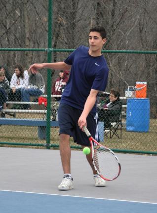 ron gower/times news Gonzolo Hernandez-Cascante of Tamaqua remained unbeaten in singles play with a 6-1, 6-1 victory against Jim Thorpe.