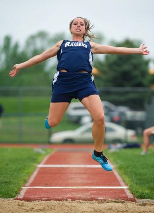 bob ford/times news Kayla Hope of Tamaqua won the Class AA long jump with a leap of 17-3.