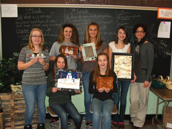 MICHAEL A. HEERY/SPECIAL TO THE TIMES NEWS Lehighton Area Middle School Art Seminar students will host an art sale Thursday from 6-8 p.m. in the school gymnasium, in conjunction with the holiday music program. Showcasing some of the artwork are,…