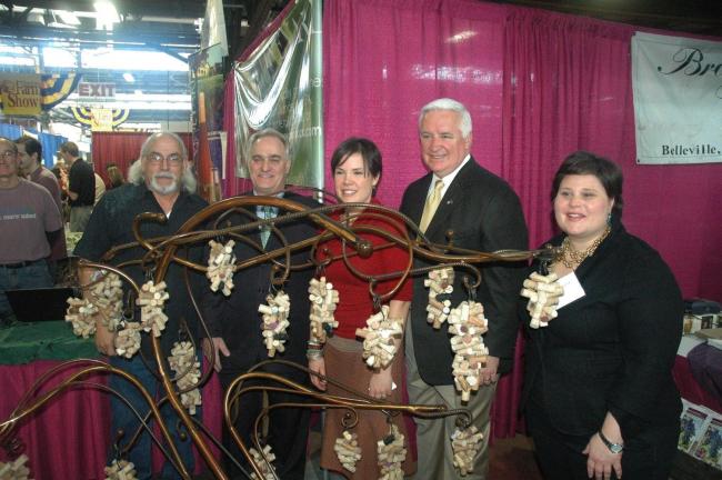 SPECIAL TO THE TIMES NEWS A sculpture made of corks and metal was unveiled Saturday at the Pennsylvania Farm Show in Harrisburg. The sculpture was the culmination of a Pennsylvania Winery Association campaign which asked wine lovers to submit their…