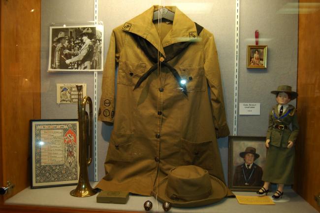 Gail Maholick/TIMES NEWS This a uniform a Girl Scout wore in 1919. The uniform is in near pristine condition.