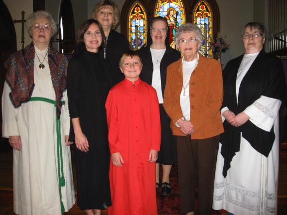 BILL O'GUREK/TIMES NEWS Among the participants in the 37th Annual Lenten Communion Breakfast and Service held Saturday at St. Paul Lutheran Church, Summit Hill, were front, from left, Anne Valent, Jennifer Vermillion, Maxwell Vermillion, Donnas…