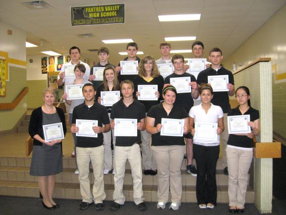 STACEY SOLT/SPECIAL TO THE TIMES NEWS Sixteen students from Panther Valley High School recently scored in the top 20 percent of the National Financial Capabilities challenge, a nationwide program designed to increase financial knowledge in high…