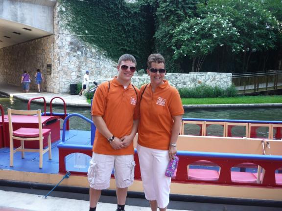 SPECIAL TO THE TIMES NEWS Zach Coleman, a student at Lehighton Area High School, and his adviser, Kim Mychaliszyn-Simko, attended the FBLA National Leadership Conference in San Antonio.