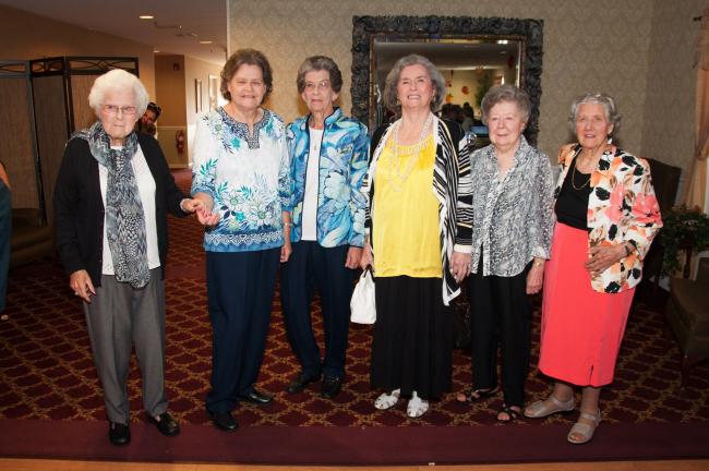 AMY MILLER/TIMES NEWS Six Heritage Hill Senior Community residents who participated in the first annual Fall Fashion Show are, from left, Jean Cogan, Ingeberg Kromer, Jacqueline Richardson, Natalie Strauss, Connie Biederman and Nellie Johnson.