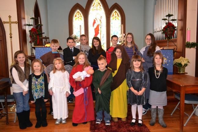 The Sunday School class of St. Paul's Evangelical Lutheran Church performed "The Not-So-Silent Night" in front of family, friends and the church congregation during the annual Christmas pageant.