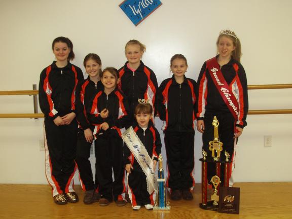 SPECIAL TO THE TIMES NEWS Dancers from Tricia's Dance Extreme include, front row from left, Elizabeth Schlegel and Kira Hettler; and back row, Danielle Laub, Jaiden Muffley, Maddy Bronko, Kayla Despain and Brittany Miller.