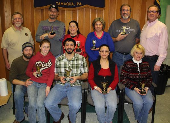 ANDREW LEIBENGUTH/TIMES NEWS Boilo and Chili winners are, front from left, Mike Gimbor and Vanessa Christman, who won the judge's choice for specialty boilo; Jared Soto, who won the judge's choice for traditional boilo; Stephanie McCarroll, who won…