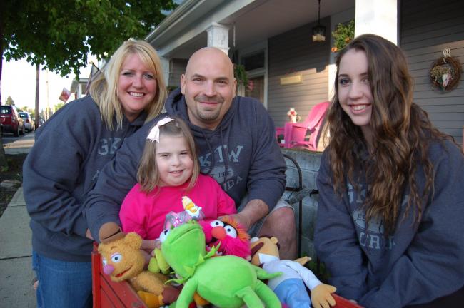 Gail Maholick/TIMES NEWS Oliva Kupinsky, 8, of Coaldale, and her parents, Carolyn and William, and sister, Samantha, are hoping to raise funds for Give Kids the World at a dress down day fundraiser on May 23 at Panther Valley Elementary School as a…