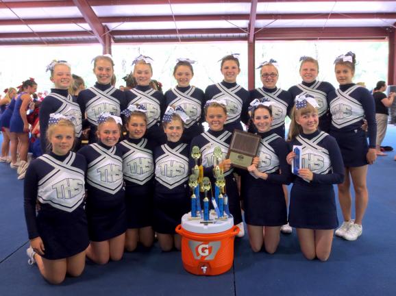 SPECIAL TO THE TIMES NEWS Tamaqua Area High School cheerleaders recently attended Pine Forest Cheerleading Camp, where they earned several awards. Team members include, front row from left, Jessica Jackowski, Amy Bachert, Alissa Hollenbach, Bethanny…