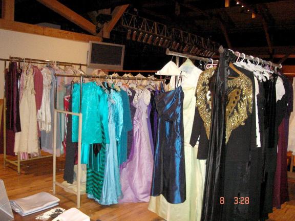 SPECIAL TO THE TIMES NEWS Rows of beautiful gowns and dresses await savvy shoppers at last year's Dream Come True Prom and Wedding Dress sale. There are about 300 dresses to choose from this year.