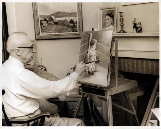 This undated photos shows J.G. Scott painting in his office at Coaldale State General Hospital, where he served as superintendent from 1939 to 1956. COURTESY ROBERT STAUFFER