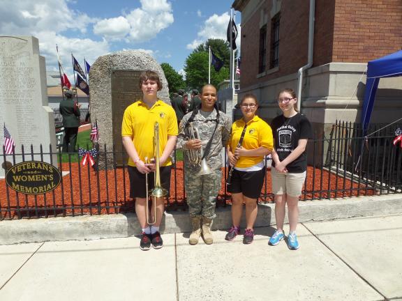 SPECIAL TO THE TIMES NEWS From left, Jordan Reis, Jerdil Castillo, Mary Lazar and Roxanne  Person recently performed with the All-State Lions Band in  Pittsburgh and will be heading to Toronto to perform at the Lions International Convention.