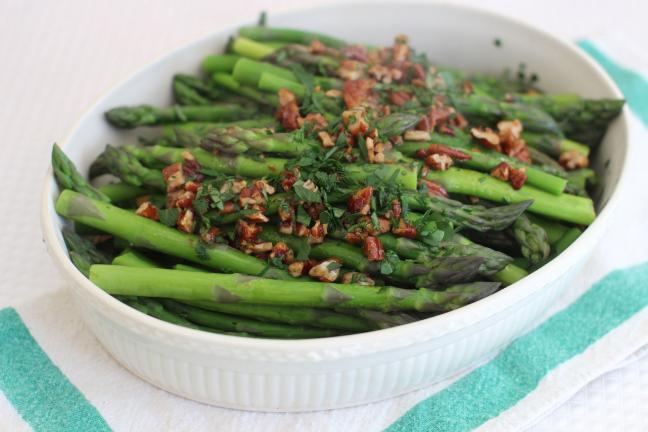 AP Photo/Matthew Mead Welcome spring with Brown Butter Asparagus with Pecans.