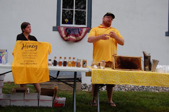 ELSA KERSCHNER/TIMES NEWS Tiffany and Chris Maxwell gave a presentation about honey bees to the Palmerton Area Historical Society.