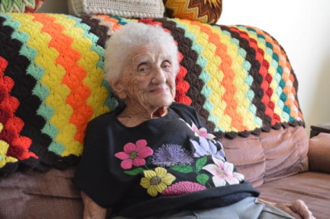 Naomi Snyder, of Palmerton, celebrated her birthday with friends and family on Saturday. She'll turn 100 years old on Wednesday. KRIS PORTER/TIMES NEWS