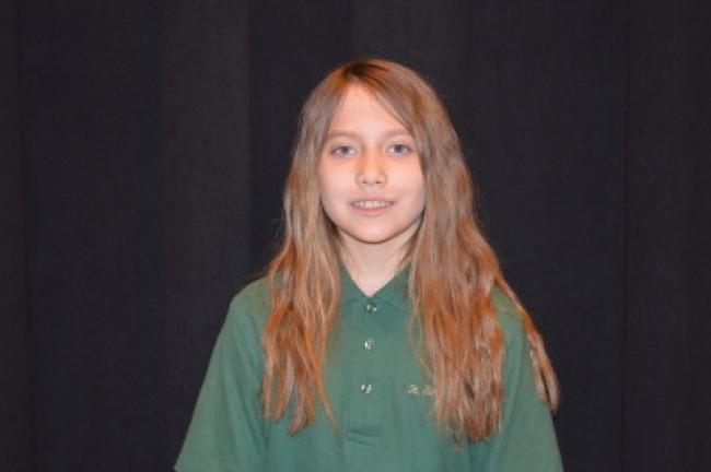 Elizabeth Burkit, fourth grade"My parents always tell us to think about the people who went to war and the people in my family who went to war."