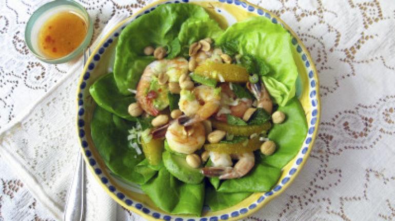 Shrimp, Avocado and Orange Salad with Spicy Orange Dressing AP PHOTO Copyright - Sara Moulton