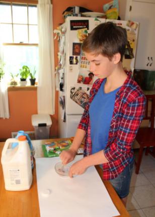 Astrid Rubens makes homemade slime in her kitchen in St. Paul, Minnesota.