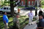 The tour group arrives at Sgt. Maj. of the Army Daniel Dailey's residence in Fort Meyer. Copyright -