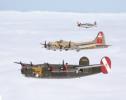 The B-24 Liberator, B-17 Flying Fortress and P-51 Mustang flying in formation. CONTRIBUTED PHOTO