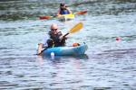 Kim Shollenberger, Pine Grove, participated in a slalom race during a recent Sweet Arrow Lake event called Canoes, Kayaks and Cardboard Boats. LISA PRICE/SPECIAL TO THE TIMES NEWS