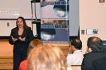 VICTOR IZZO/SPECIAL TO THE TIMES NEWS Special Agent Janene M. Holter from the Office of Pennsylvania State Attorney General Tom Corbett gave a presentation at the Jim Thorpe Area High School last week about an educational program on internet safety…