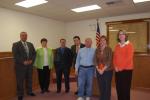 ELSA KERSCHNER/TIMES NEWS Daniel McNeill, manager of regional partnerships; Kris Burek, Slatington Borough Council; Jason Breidinger, NOVA board of directors; Galen Freed, council; Walter Niedermeyer, mayor; Virginia Savage, coordinator and Laurie…