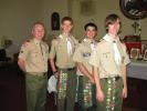 RICK GRANT/SPECIAL TO THE TIMES NEWS Scoutmaster Ray Attewell, left, Adam Dachowicz, Sean Parrish and Phillip Slack.