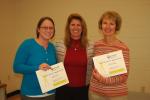 Anne Katona-Linn (center), educational consultant for the Pa. Training and Technical Assistance Network (PaTTAN) of the state Department of Education, presents certificates of appreciation to Rebecca Luna (left), autistic support teacher, and Diane…
