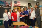 Gail Maholick/TIMES NEWS Members of the Lehighton American Legion Auxiliary Post 314 presented a video program to Lehighton Area Middle School. From left are, Jean Rice, past president; LaRue Fritz, past president and poppy chairman; Sue Anthony,…