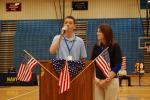 LINDA KOEHLER/TIMES NEWS Pleasant Valley High School students, Ricki Vence and Amber Ziegenfus sang "American Tears" at the PVHS Veterans Day ceremony.