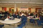 TERRY AHNER/TIMES NEWS Students mingle Tuesday morning during the Northern Lehigh Senior Celebration Breakfast inside the high school cafeteria. The breakfast was held in an attempt to reward the 101 seniors who showed academic growth on their PSSA…