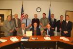 The Schuylkill Valley Sewer Authority (SVSA) is the recipient of the 2008 U.S. EPA Clean Water State Revolving Fund Pisces Award. Participating in the award presentation were, front row from left, John J. Nortavage, SVSA immediate past chairman;…