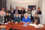 TERRY AHNER/TIMES NEWS School directors sworn in during Palmerton Area School Board's reorganizational meeting on Monday include (front row, l-r) Susan Debski, Darlene Yeakel, Carol Dwyer, Tina Snyder (back row, l-r) Barry Scherer, president (third…