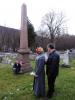 AL ZAGOFSKY/SPECIAL TO THE TIMES NEWS Jim Holleran, left, past Commander of the American Legion Post in Jim Thorpe, places a Civil War marker and flag on the grave site of Charles Albright, a Mauch Chunk lawyer who rose to the rank of brevet General…