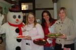 LINDA KOEHLER/TIMES NEWS Frosty the Snowman, Noraine (Grandma) McGee of Grandma's Bakery and Cafe, (cookie judge) Lori Malsch, SS Peter and Paul School volunteer and Lisa Palfey of sugarlily cookie company (cookie judge) thought the entries for the…