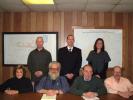 DAVID WARGO/SPECIAL TO THE TIMES NEWS Mahoning Township seated two new supervisors and a solicitor this week. Seated left to right are new supervisor Linda Benner, George Stawnyczyj, Chairman John Wieczorek and new supervisor Franklin Ruch. Standing…