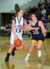 BOB FORD/TIMES NEWS Palmerton's Kristen Romano dribbles around Notre Dame's Allison Spirk as she makes a move to the basket.